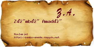 Zámbó Amadé névjegykártya