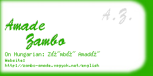 amade zambo business card